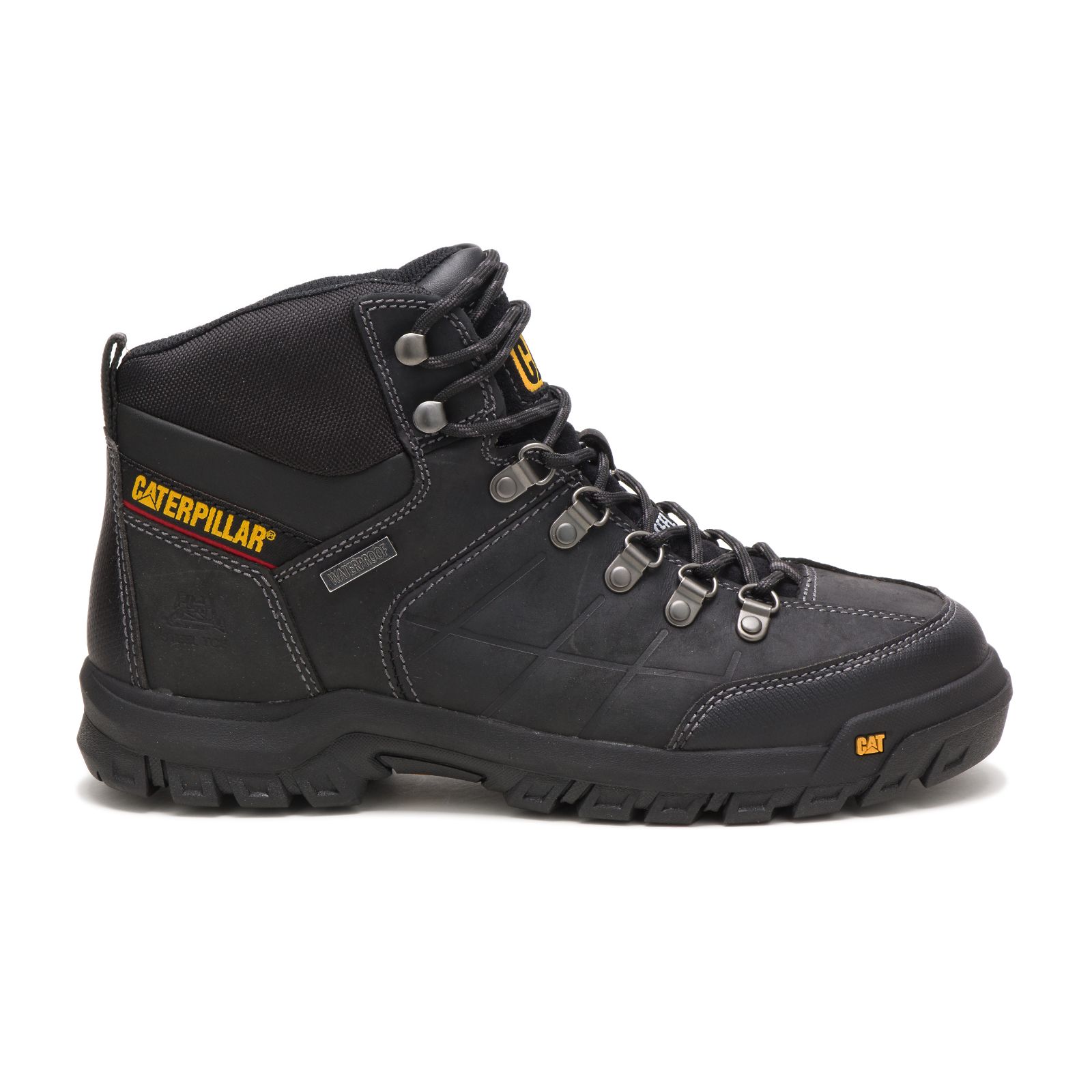 Caterpillar Men's Threshold Waterproof Steel Toe Work Boots Black CAT-51273